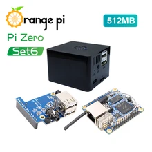 Оранжевый Pi Zero набор 6: оранжевый Pi Zero 512MB+ плата расширения+ черный корпус макетная плата за пределами Raspberry Pi