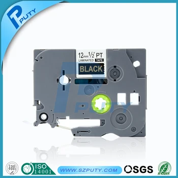 

Gold on black 12mm tze label tapes tze-334 compatible PT-7600 PT-9700