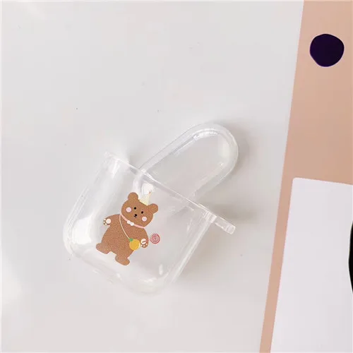 Медведь bluetooth гарнитура Защитная крышка для apple airpods Care Bears Мягкий силиконовый чехол беспроводные наушники зарядки кожи - Цвет: l