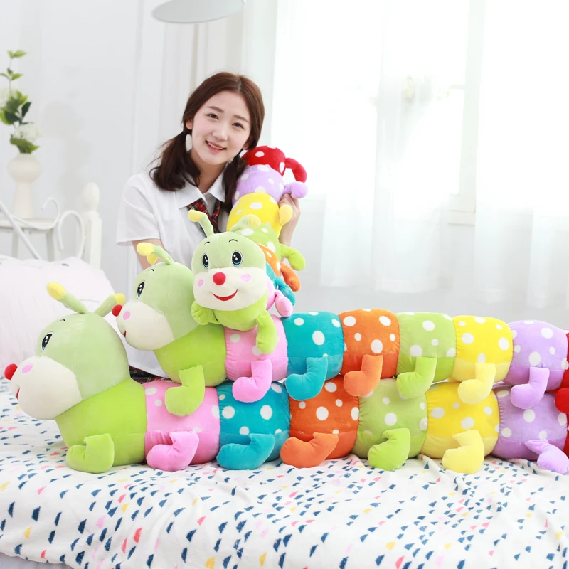 47" Gaint Colorful Long Caterpillar Inchworm Soft Toy Doll Pillow Birthday Gift@ 