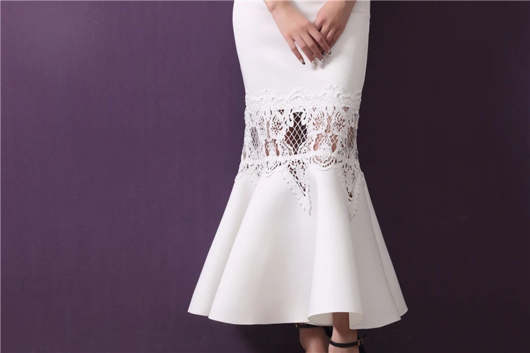 Vivian's Bridal винтажный буф 2018 рукав вырез женское вечернее платье с открытыми плечами до щиколотки Кружева Аппликации Ruched карандаш платье