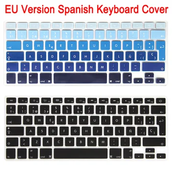 

1pcs EU Enter ES Spain Spanish Keyboard Skin Cover For Macbook Air 13 inch Silicon Black Laptop Keypad Protector Film