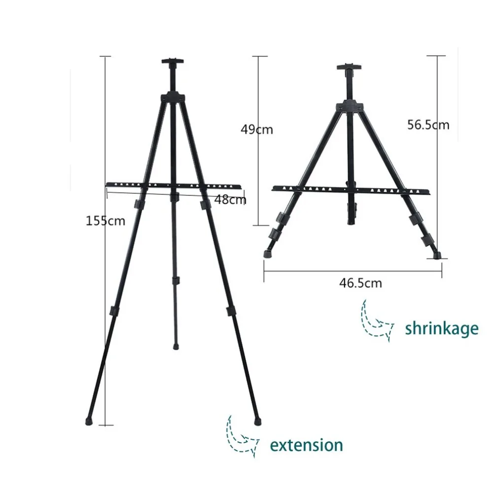 Складная металлическая демонстрационная стойка для выставки, треугольная стойка, железный мольберт, Палетка, Телескопический штатив для эскиза