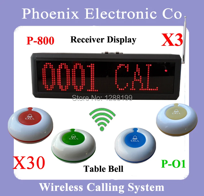 Restaurant Wireless Ordering System,Waiter Call Pager System,3 P 800