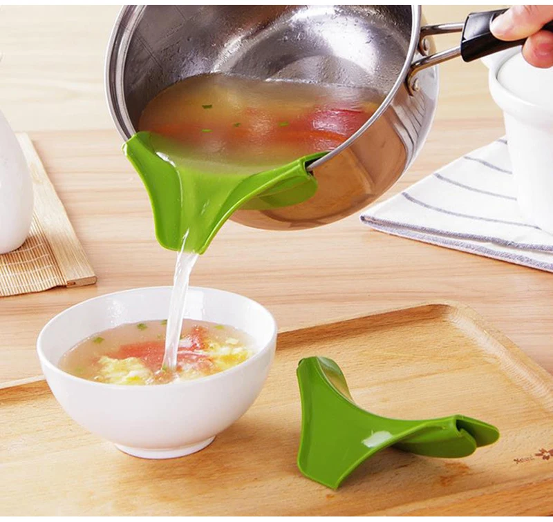 TUUTH Creative Silicone Funnel Gadgets Pots and Pans Kitchen Utensils To Spills Deflector Kitchen Cooking Tools B5