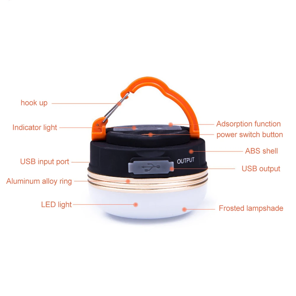 Multi-Function USB Rechargeable Bulb Outdoor Tent Camping Hiking Light Bulb