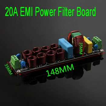 

AC 110V 220V 4400W 20A EMI Power Filter Purifier Filter Board Noise Suppressor High Frequency for Speaker Amplifier