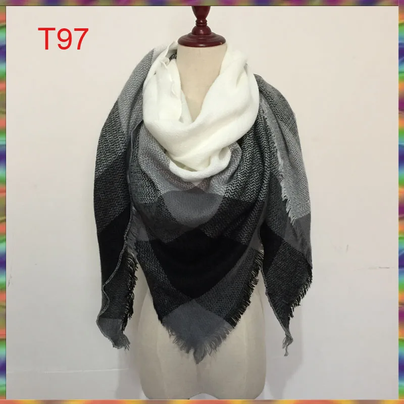 Горячая Распродажа модный дизайн треугольный шарф в клетку модная теплая зимняя шаль для женщин брендовые шарфы пашмины шаль - Цвет: as photo