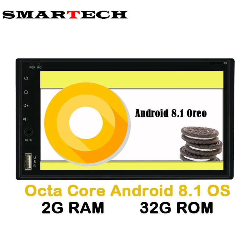 SMARTECH 2Din Octa Core Android 8.1 Tape Recorder 2 Din Universal For