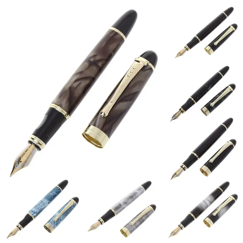 Marble Fountain Pen Medium Nib 0.5mm Calligraphy Signature School