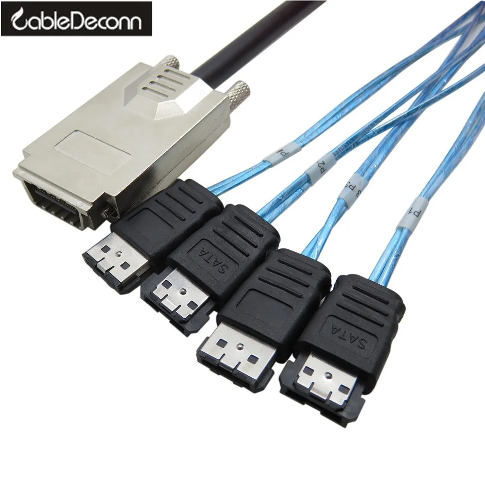 Infiniband SAS 4X34 P SFF-8470 к 7Pin E кабель SATA с защелкой L = 1,0 м