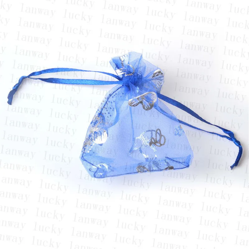 

100Pcs 9cmx12cm,7cmx9cm Silver Butterfly Organza Gift Pouches Jewelry Bags Wedding Christmas Favor Gifts Storage Package