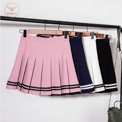 S-XXL Для женщин Высокая талия сексуальные мини-юбки 2019 новые стильные студенты Женская плиссированная юбка размерные юбки