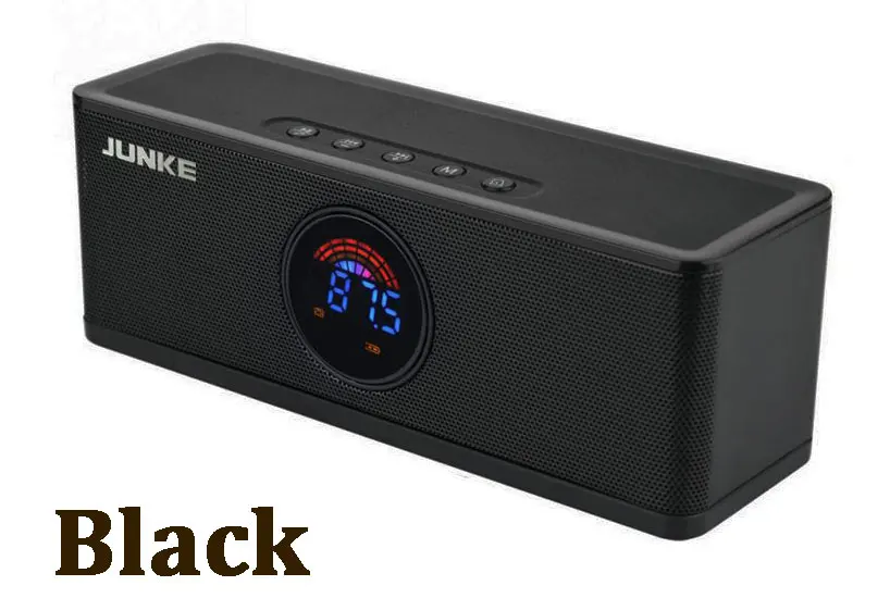Black Портативный Bluetooth динамик беспроводной стерео супер бас Музыка Soundbox с светодиодный дисплей времени будильник громкий динамик TF Mp3 колонка - Цвет: Black