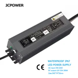 Доставка DHL 12 В 300 Вт IP67 переключения LED Driver Питание трансформатор waterproofac 190-250 В ток 25a