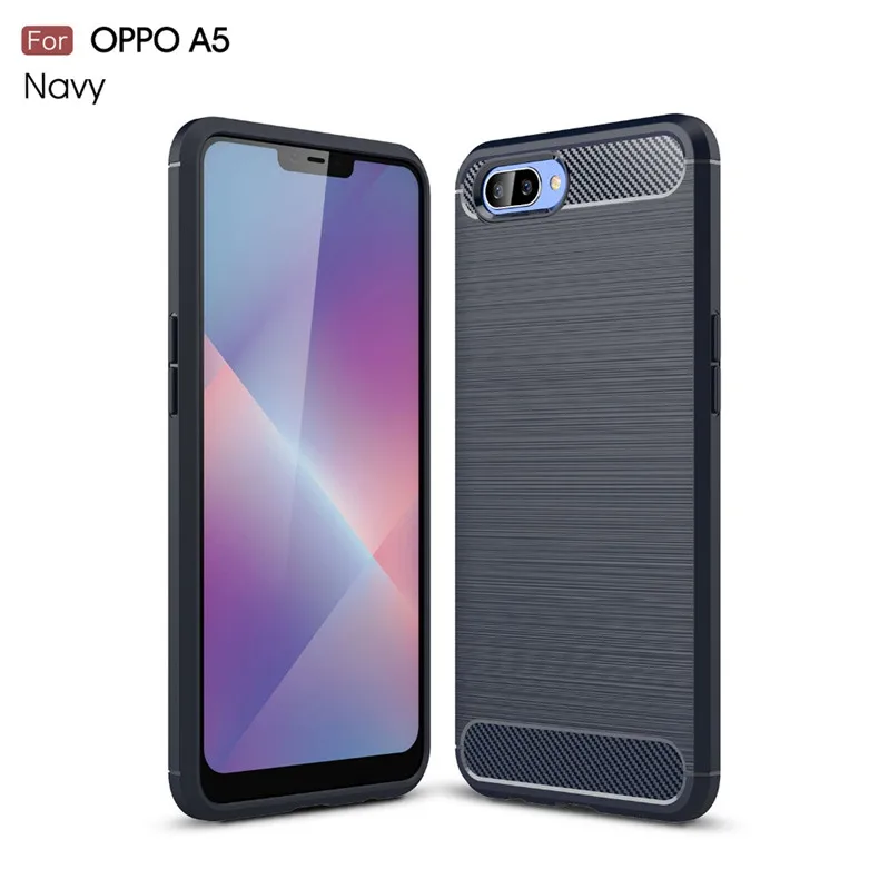 c Triseoly высококачественный защитный чехол для OPPO A5 чехол Защитный чехол для задней панели из углеволокна и ТПУ резиновый силиконовый чехол для телефона для OPPO A5 5 прочное портмоне для OPPOA5 сумка Капа 6,2 дюймов - Цвет: c