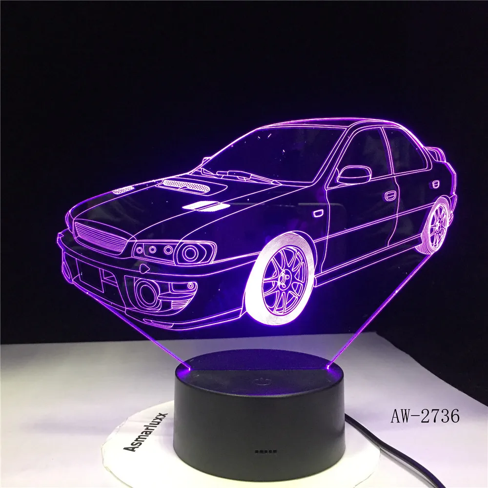 Джип автомобиль 3D ночник градиентная Форма USB прикроватная настольная лампа для спальни USB внутренний Декор атмосферная лампа подарок на день рождения AW-2736