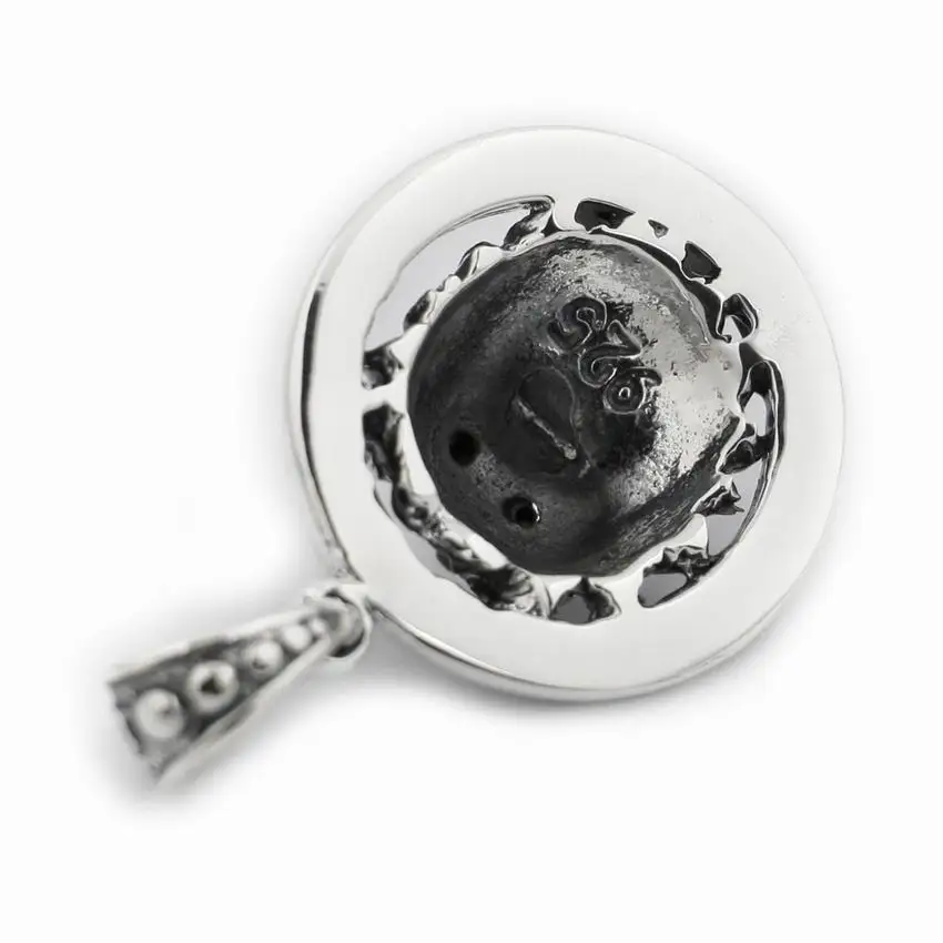 LINSION 925 стерлингового серебра Guardian King Lion CZ круглое очарование Байкер Панк-кулон 8B003