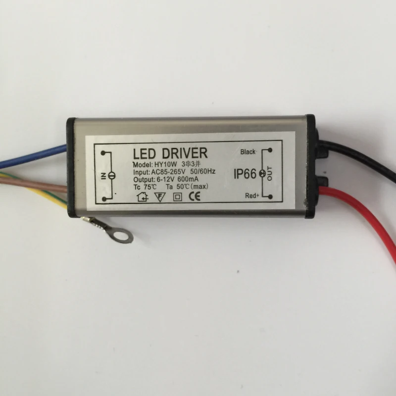 1 шт. LED мощность 10 Вт водонепроницаемый AC85-265V 900ma 10 Вт индикатор питания высокой мощности