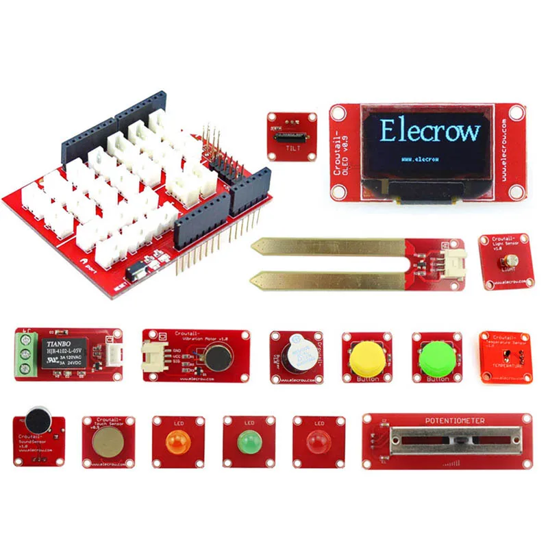 

Elecrow Crowtail Starter Kit for Arduino Learning Kit DIY Upgraded Version Learning Suite With Retail Box Starter DIY Maker Kits