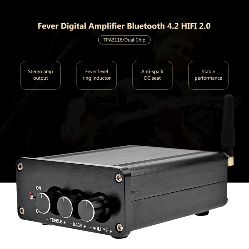 Tpa3116 цифровой аудио усилитель 2,0 Hifi Bluetooth 5,0 Класс D стерео усилитель высокой мощности 100Wx2 домашний кинотеатр