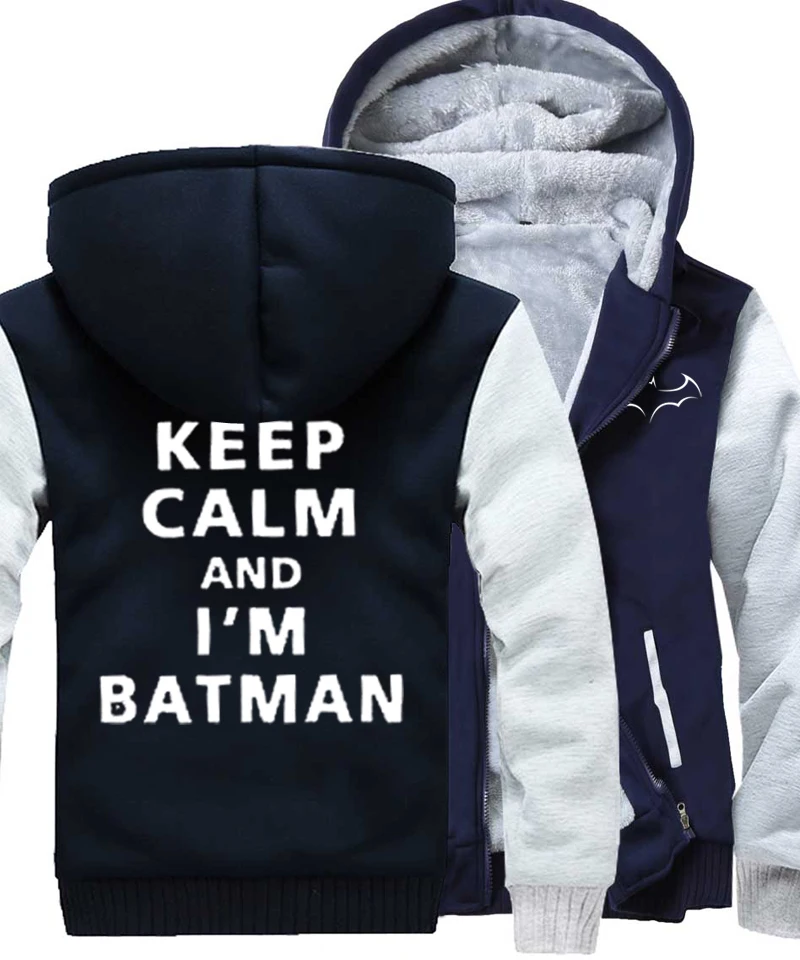 Модные толстовки для мужчин с буквенным принтом Keep Calm And I'm Batman повседневные 2019