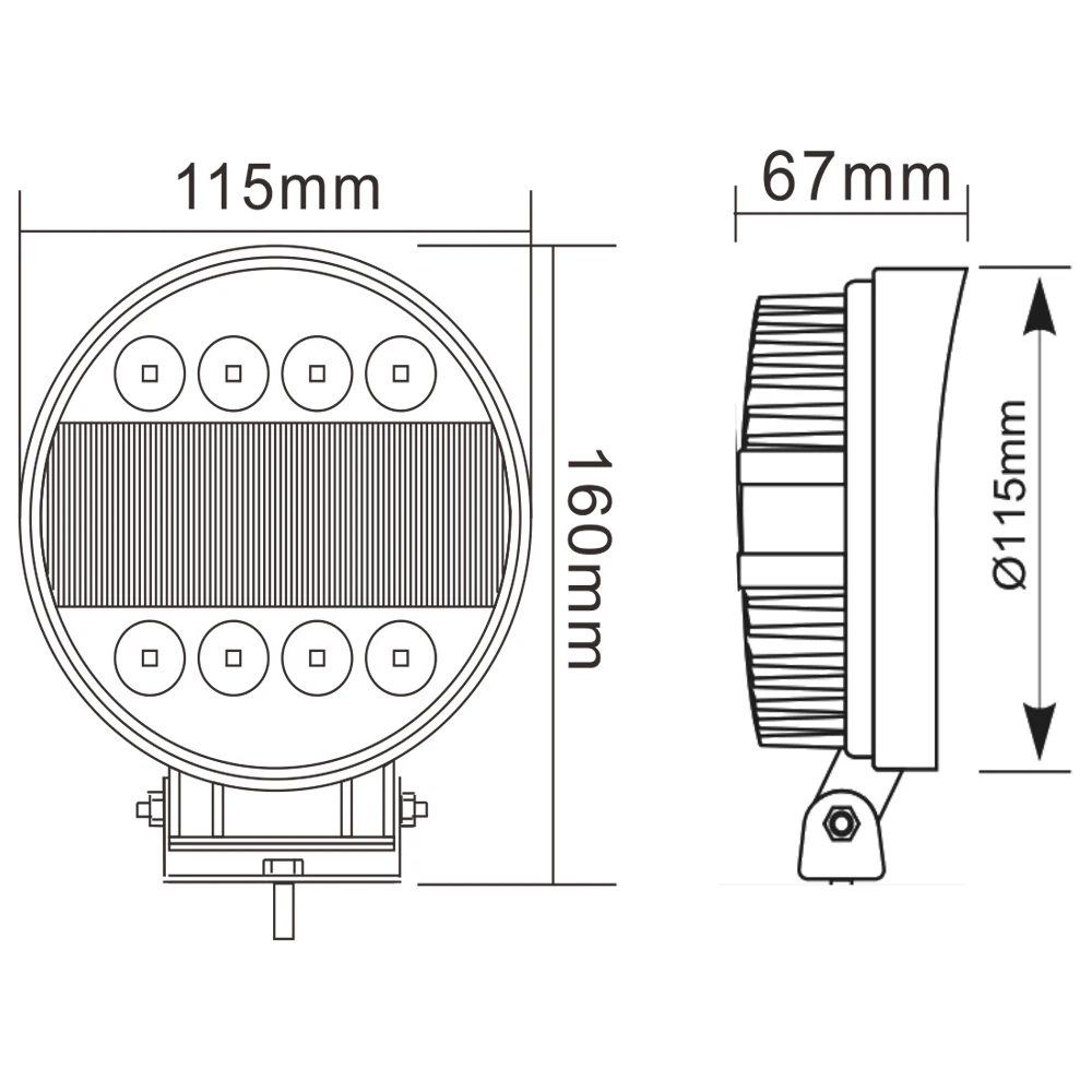Yotonlight 9-80 V DC Led рабочий свет 12 v 24 v 4 дюйма 20 Вт Предупреждение безопасности транспортных средств, лампа для вождения по бездорожью грузовика фары для внедорожника