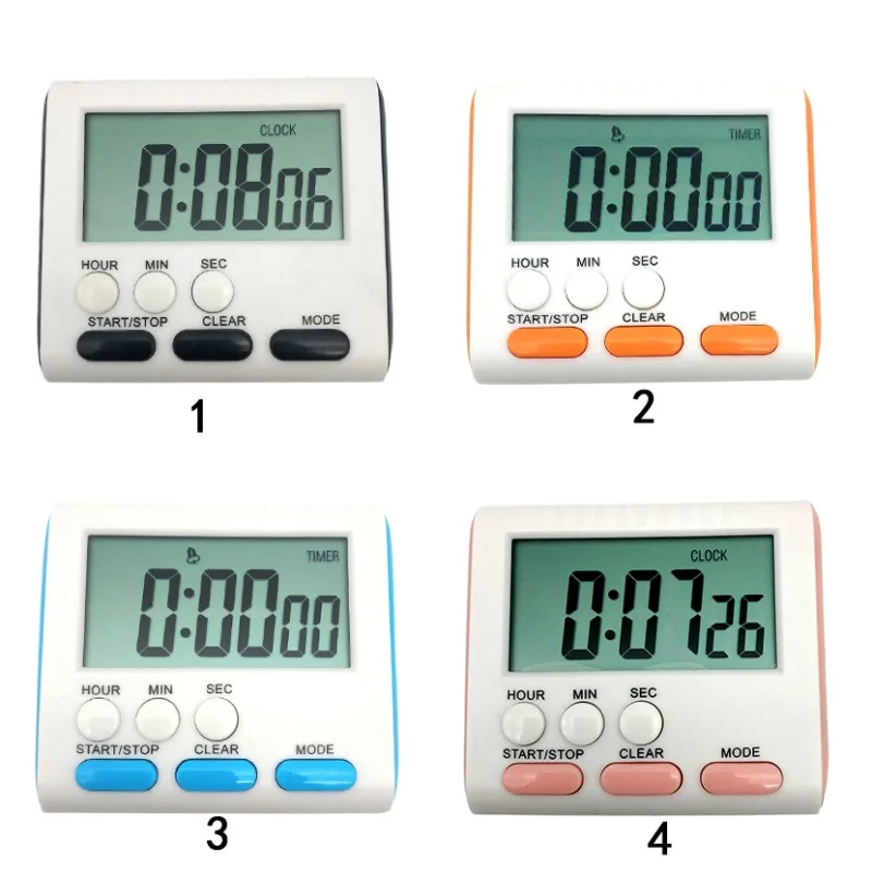 Multifunctional Digital Kitchen Timers AAA Battery Operated with Magnet and Stand Large Digits For Baking Study Beauty