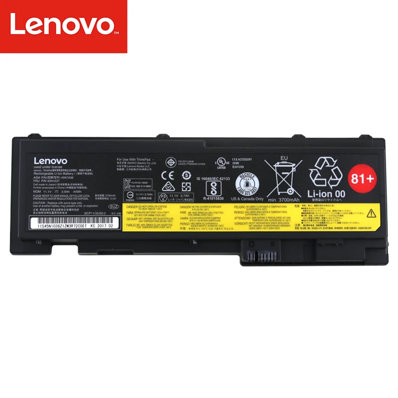 Оригинальный аккумулятор для ноутбука Lenovo Thinkpad T420S T430S FRU 45N1037 ASM 45N1036 11 1 В 44Wh