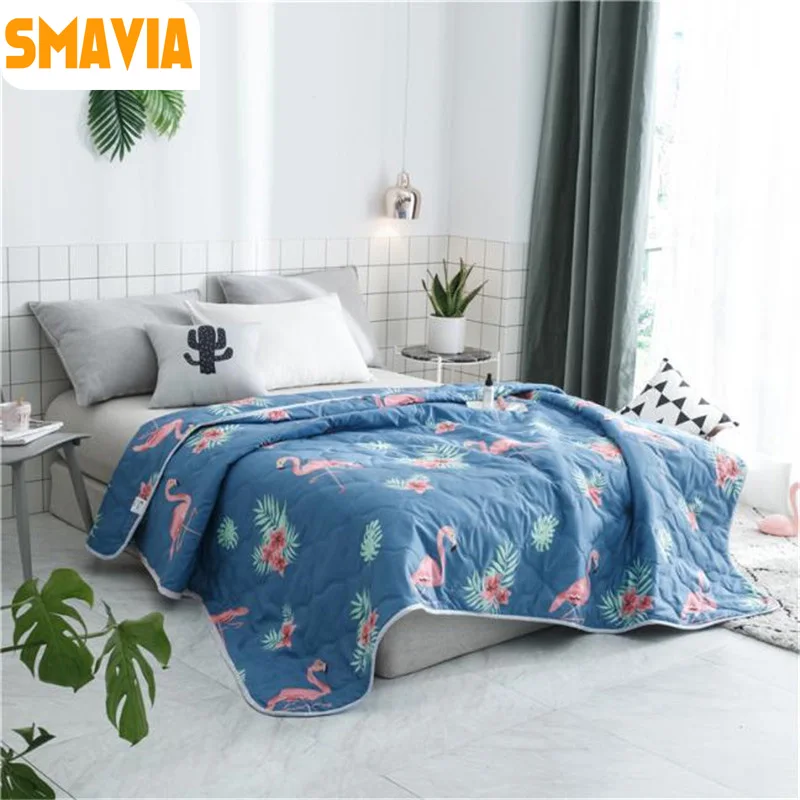 SMAVIA HOT Flamingos Summer Quilt Air-conditioning Quilts Children Adult Single Soft Comfortable Washable Bedding Blanket 1pc | Дом и сад