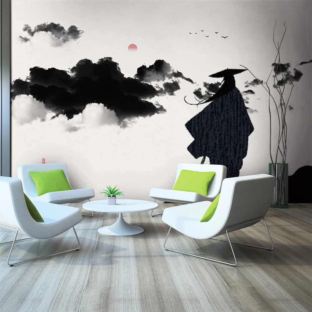 Papel tapiz 3d personalizado nuevo estilo chino paisaje TV antiguo fondo pintura mural - material impermeable de seda Papel tapiz 3d personalizado nuevo estilo chino paisaje TV antiguo fondo pintura mural - material impermeable de seda