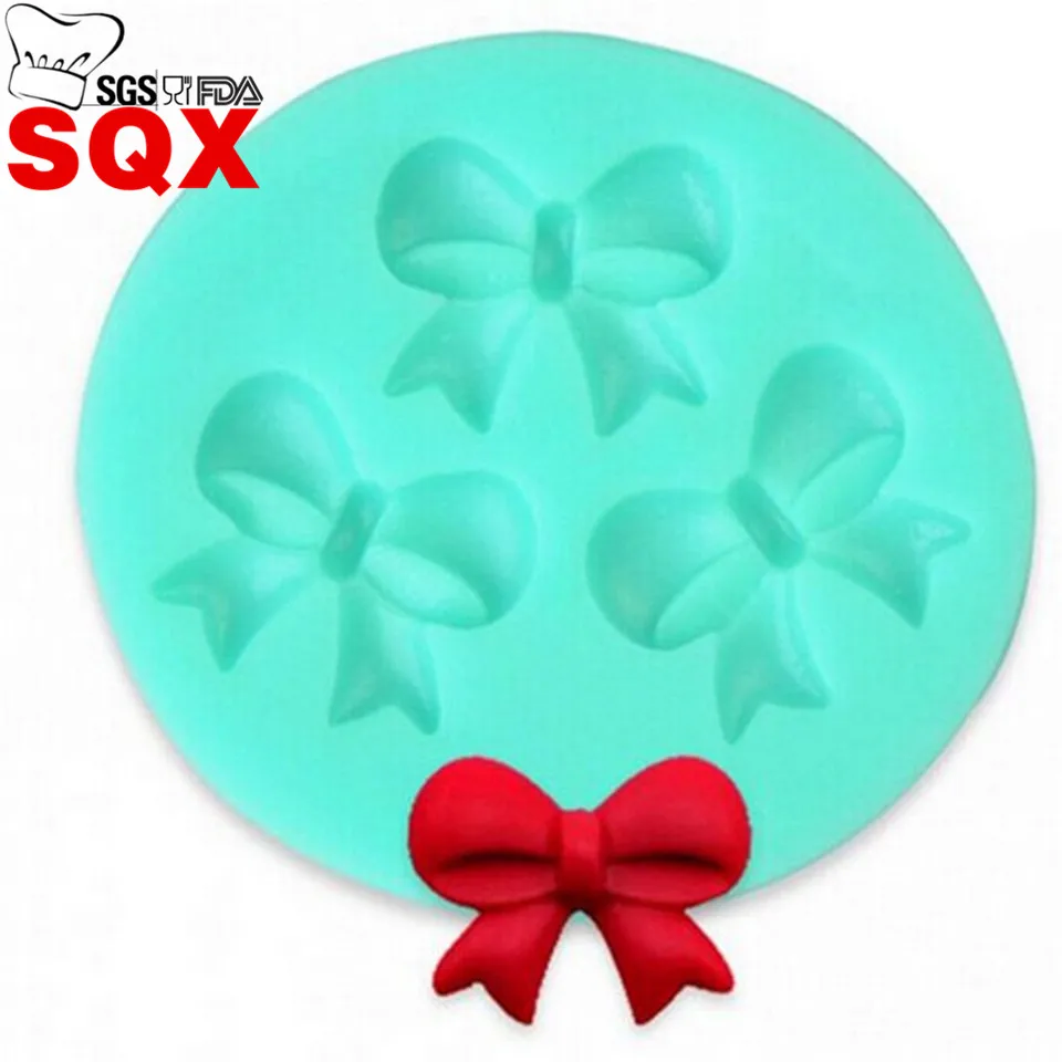 3PCS Mini Bow silicone mold, fondant molds, sugarcraft tools, chocolate