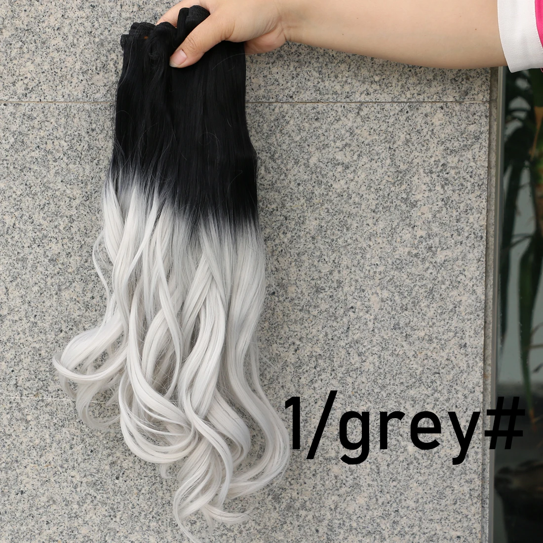 ondulado extensão do cabelo sintético tecer 100%