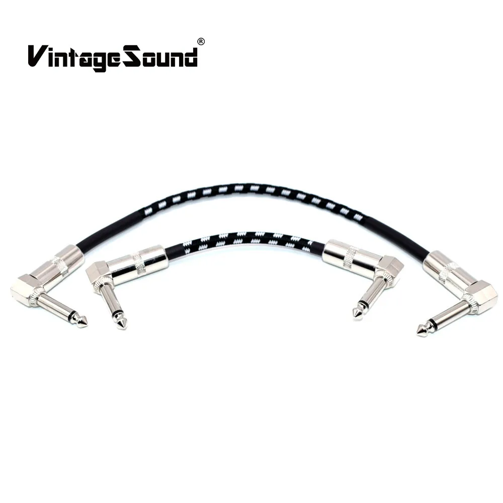 

Woven Patch Cable Guitar Effect Pedal Cable instrument 30cm/ 15cm with 1/4 Inch 6.35mm Silver Right angle Effect Pedal Parts