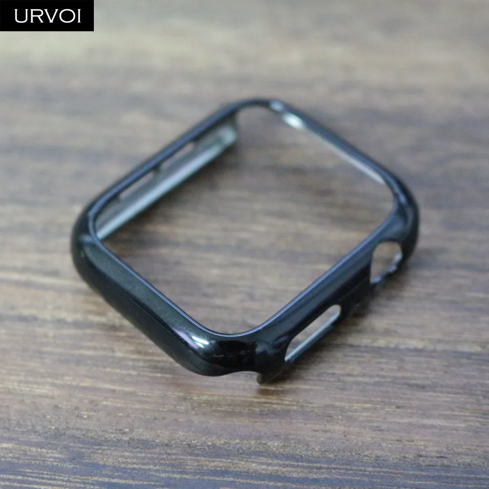 Чехол URVOI для apple watch series 4 3 2 1 чехол для iwatch Гальваническое блестящее средство защиты ПК 40 44 мм ультратонкая рамка полоса