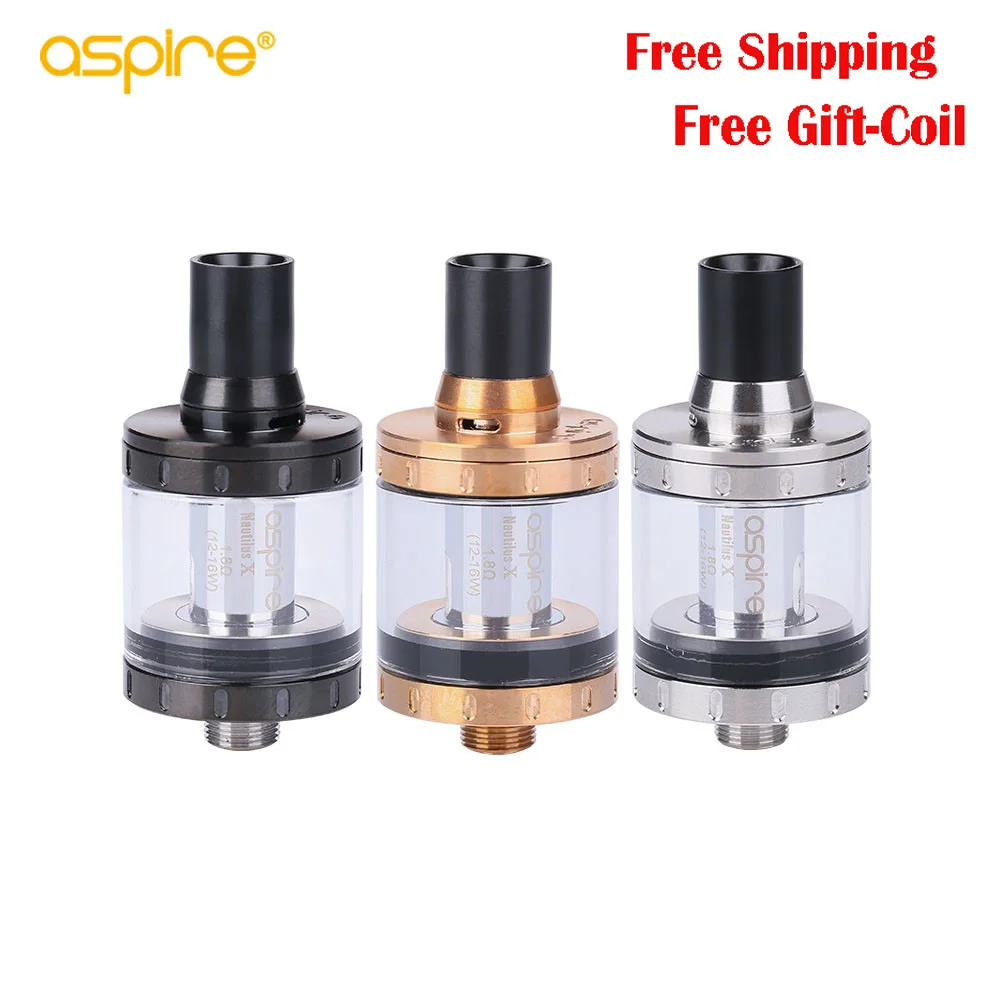 

Original Aspire Nautilus X tank 2ml electronic cigarette Top-Airflow unique Capacity with 1.5 ohm 1.8 ohm U-Tech Coil Vape Tank