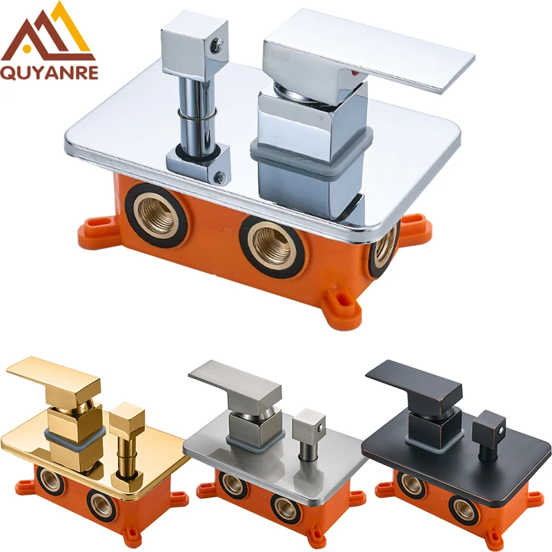 quyanre wanfan embedded box shower faucet mixing valve 2 way 3 way shower faucet mixer hot cold mixer tap bathroom shower faucet accessory