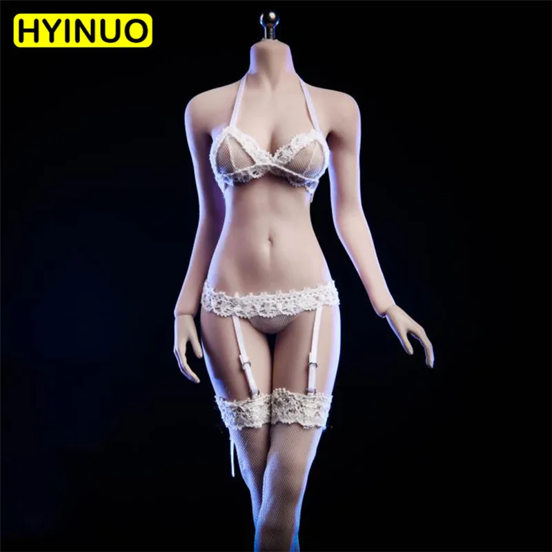 1//6 Black Swimsuit Underwear Gloves Stockings Fit 12/'/' Big Bust Figure Body