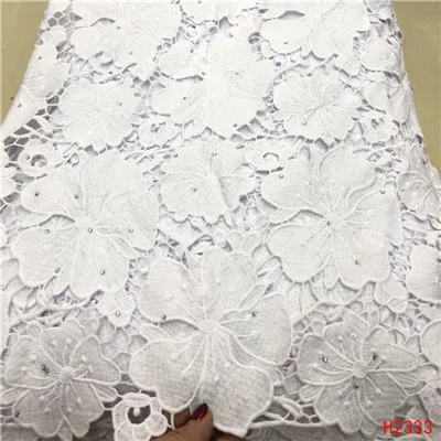 HFX высокое качество персиковый шнур кружевная ткань с камнями Лидер продаж французский гипюр кружевная ткань для нигерийского свадебного платья H2333 - Цвет: as picture