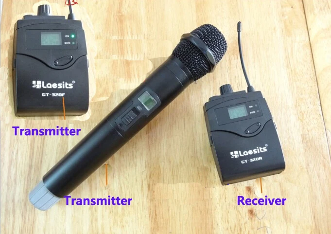Handheld Wireless Microphone System for DSLR Camera Shooting Interview Recording 2 transmitter+1 receiver Aluminum box packing |