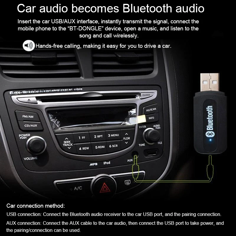 Bluetooth AUX беспроводной портативный мини музыкальный приемник стерео аудио для iPhone samsung Xiaomi автомобильный комплект музыкальный приемник адаптер
