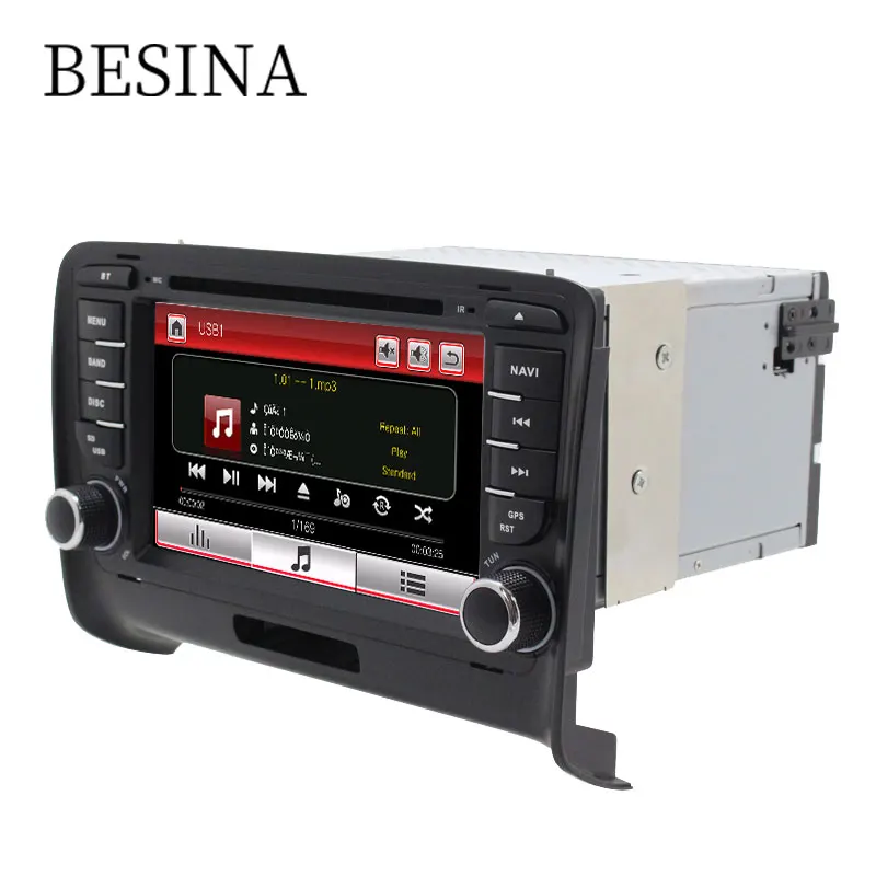 Flash Deal Besina Two Din 7 Inch Car DVD Player For AUDI TT 2006-2012 Canbus Radio GPS Navigation Steering Wheel Contol Map 1080P RDS USB 1