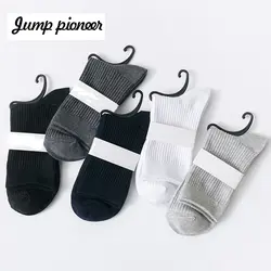 Jump Pioneer носки для деловых мужчин высокое качество повседневные Простые Классические Носки дышащие однотонные хлопковые черные носки для