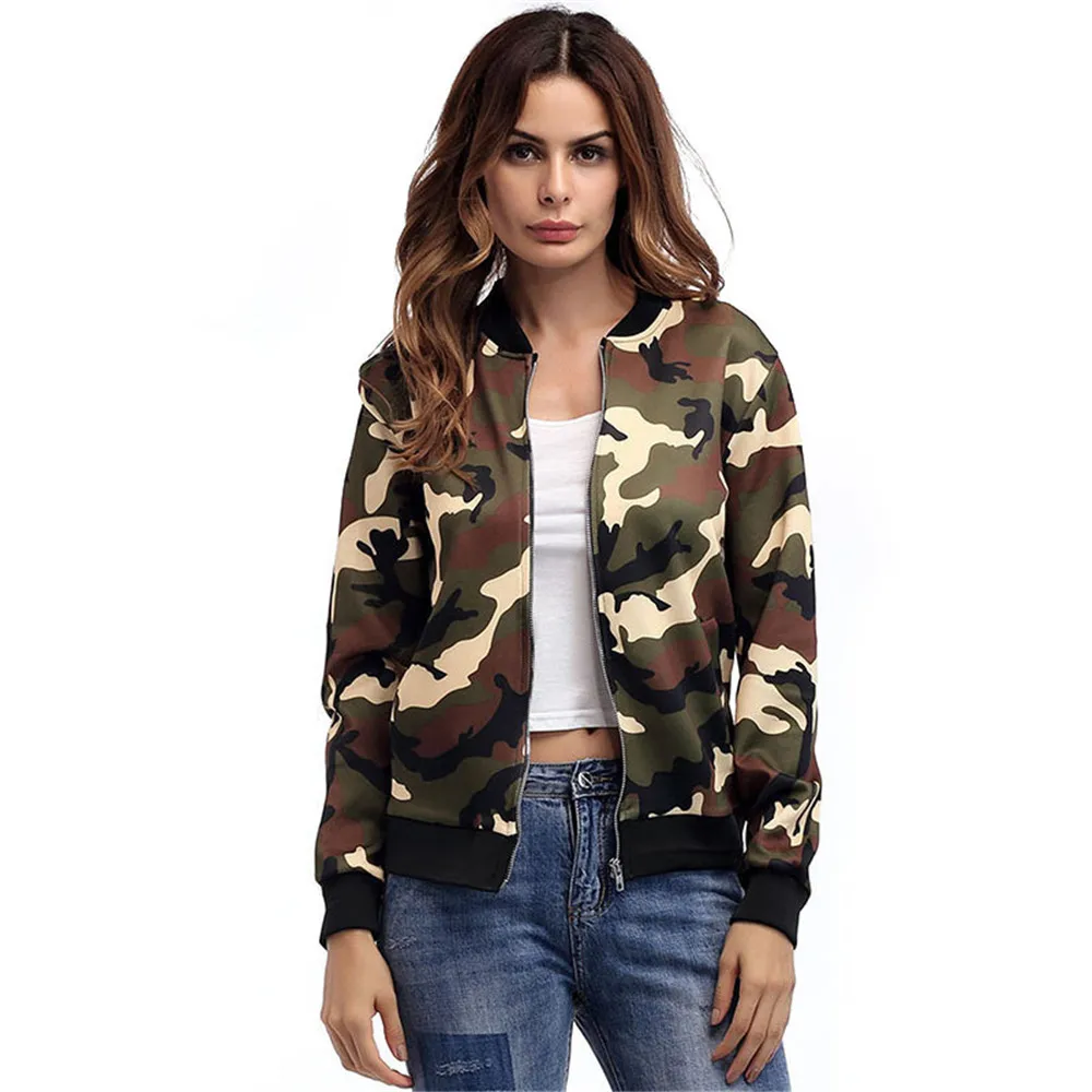 2018 Spring New Camouflage Jacket Top European and American Style Fashion Comfortable Jacket Female