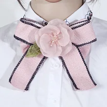 Женская Роскошная рубашка корсаж белый галстук булавка Кристалл цветок ожерелье индивидуальность мода броши булавка для воротника