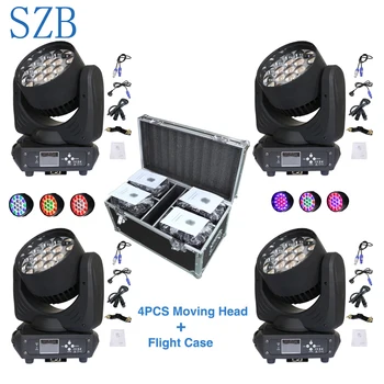 

4 PCS 19x15W RGBW 4in1 LED Zoom Moving Head Light Wash Light Professional DJ Nightclub Disco Party Light/SZB-MH1915A