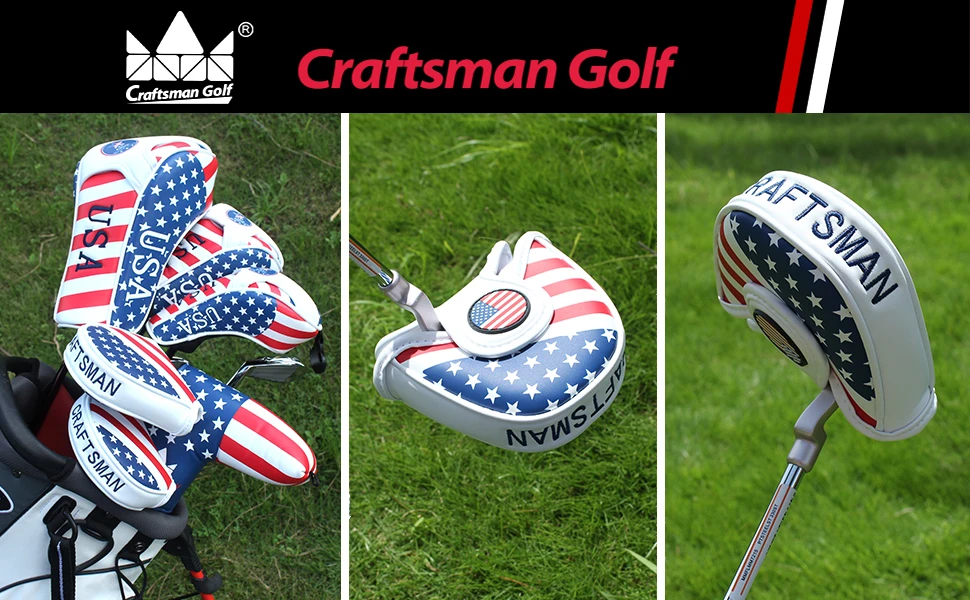 Гольф-мастер сумка для клюшек крышка с магнитным закрытием гольф крышка головки звезды и полосы Флаг США