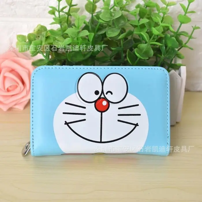 Doraemon кошелек с бантом женские кошельки сумки женские кошельки из искусственной кожи портмоне для монет карты ID держатель мультфильм печать - Цвет: see chart