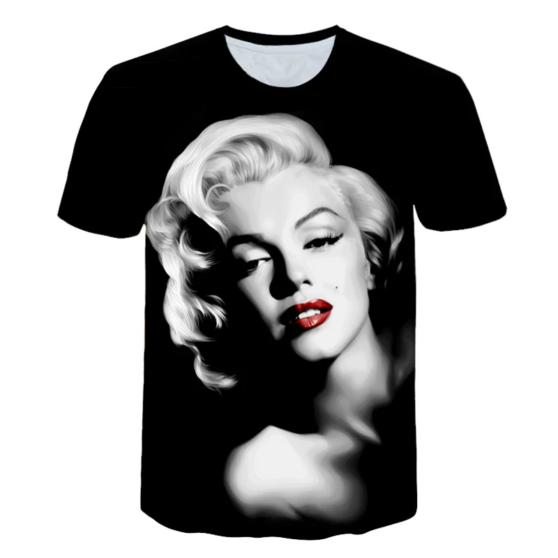 

BZPOVB 2018 Summer Tees Fashion Short sleeve T shirt Marilyn Monroe harajuku Sexy T-shirts Clothing M-5XL Drop shipping