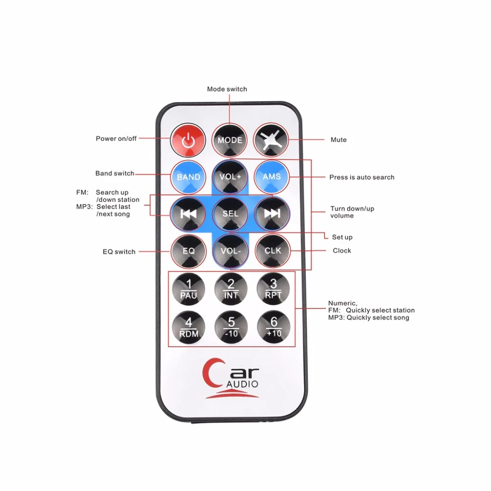 AZGIANT 12 В 1DIN автомобильный Радио плеер Bluetooth медиаприемник MP3 плеер fm-радио USB SD MMC порт AUX в Музыка воспроизводит